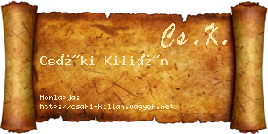 Csáki Kilián névjegykártya